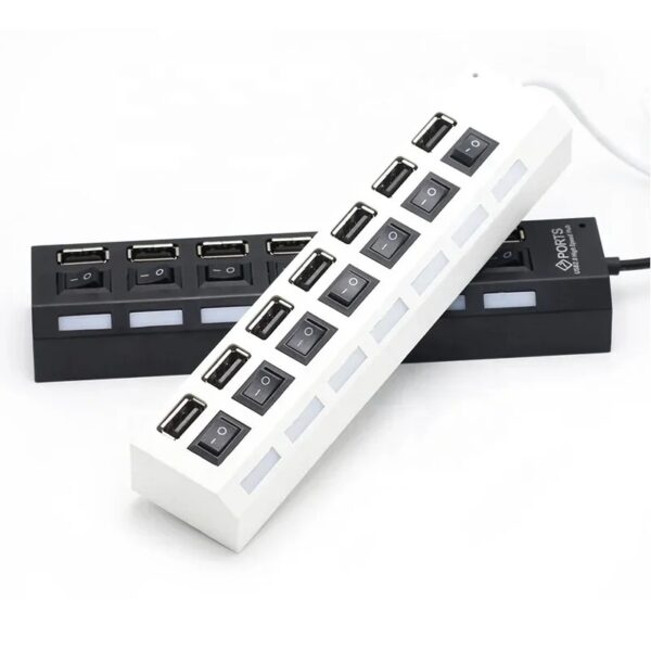 USB de 7 puertos, adaptador de corriente divisor multi USB.