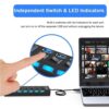 USB de 7 puertos, adaptador de corriente divisor multi USB.