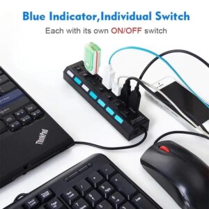 USB de 7 puertos, adaptador de corriente divisor multi USB.
