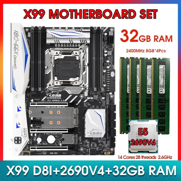 Juego de placa base JINGSHA X99 D8I.